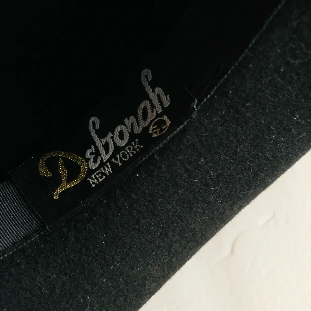 VTG Deborah NY Wool Fedora with Leopard Print Velvet Band - Picture 5 of 7